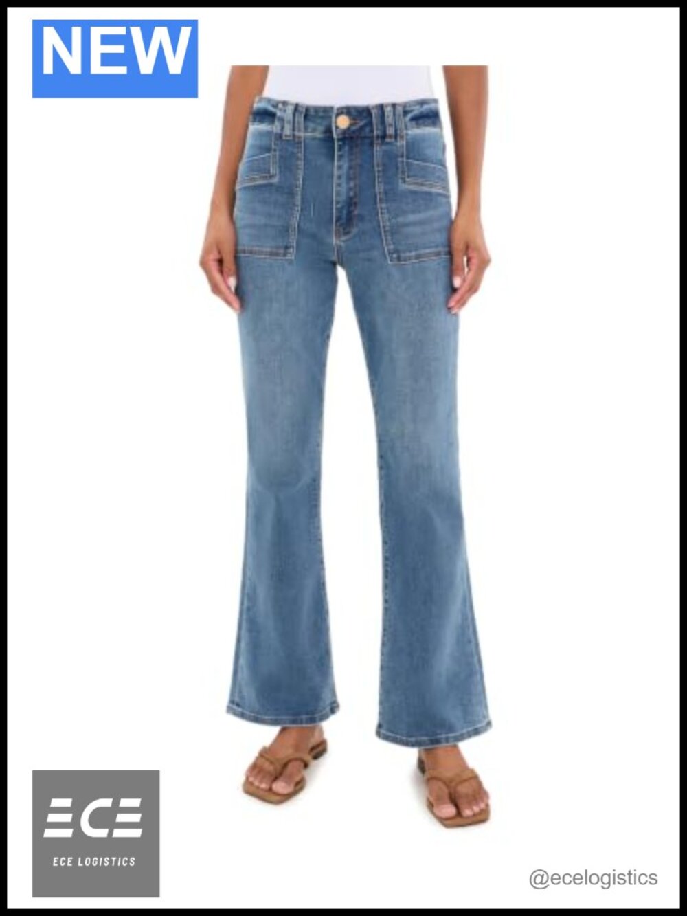 High-Rise Flare Clean Hem Jeans